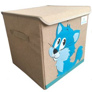 NWT Bearcubs Toy Box - Folding Canvas Small Cube Toy Chest for Toy Storage NEW
